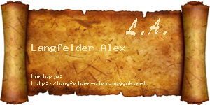 Langfelder Alex névjegykártya